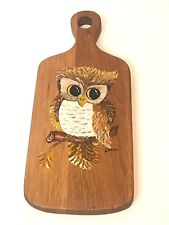 Vintage Hand Painted Owl Breadboard Folk Art picture