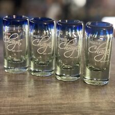 Tequila Chaya Handblown Cobalt Blue Rim Shot Glasses - Set of 4 (2 oz each) picture