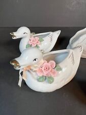 Vintage 8 piece set  Gold Gilt Chinese Porcelain Kitchen Decor Ducks & Flowers picture