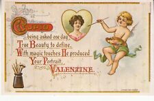 Valentine's Day Cupid Being Asked One Day True Beauty to Define. By Wessler 1909 picture