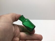 Tiny Antique Rich Green Cylinder Medicine Bottle. picture