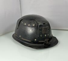 Antique Vintage Miner's Mining Black Leather Turtle Shell Helmet Without Lamp picture
