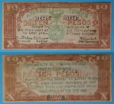 1940's Philippines ~ APAYAO 10 Pesos ~ AU+ ~ WWII Emergency Note ~ S-116 /671 picture