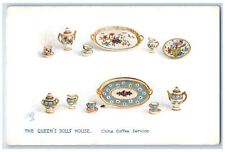 1924 The Queen's Dolls House China Coffee Service Oilette Tuck Art Postcard picture