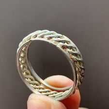 RARE ANCIENT VIKING SILVER RING TWISTED ARTIFACT AUTHENTIC CELTIC AMAZING picture