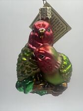 OWC Old World Christmas Love Birds #16008 Parrot Couple Blown Glass 2001 picture
