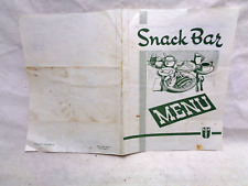 Vintage paper menu 1949 1951 Coffee Shop / Snack Bar generic used picture