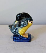 VINTAGE Hand Painted Sm. Duck Figure on COBALT BLUE Base Made in OCCUPIED JAPAN picture