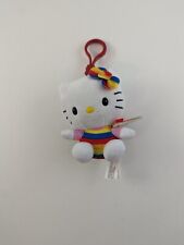 Ty Hello Kitty Backpack Rainbow Theme Clip Beanie Babies Key Chain 3.5
