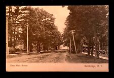 c1900 Tree Lined East Main St. Bainbridge NY Electric Poles Vint BW Post Card CF picture
