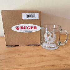 ruger firearms clear glass satin etch coffee mug NEW IN BOX Shooting hunting  picture