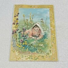 Vtg Advertising Trade Card McLaughlin's Coffee Young Girl in Wild Flowers Field  picture