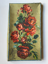 GORGEOUS Vintage Italy SHABBY ROSES Antique BOX Work Of ART Storage Italian picture