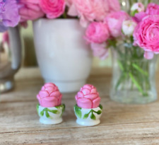 Vintage Pfaltzgraff Emma Rose Mini Stacking Salt And Pepper Shakers Set Of 2 picture