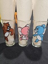 Looney Tunes Pepsi Warner Bros 1973 Glasses Lot Set Of 3 Tuffy Jerry Spike  picture