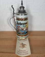 Anheuser Busch Budweiser Cherub Lidded Beer Stein - Made In Germany in 1992 picture