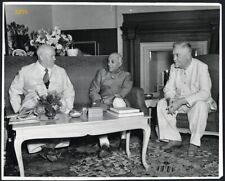 Larger Size Vintage Photograph, Bulganin, Khrushchev and Nehru in India picture