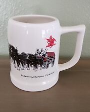 Budweiser Champion Clydesdales BEER DRINK Mug  Vintage almost 4.5” tall picture