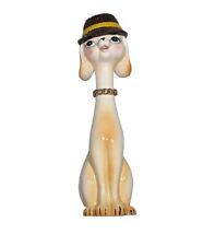 Vintage IW Rice & Co Kitschy Long Neck Dog Puppy Figurine w/ Chain Made in Japan picture