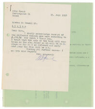 Otto Frank (Anne Frank's Father) Signed Autographed Typed Letter PSA LOA picture