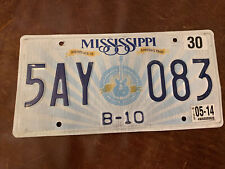 2014 MISSISSIPPI LICENSE PLATE GUITAR 🎸 Tag # 5AY 083 B-10 picture