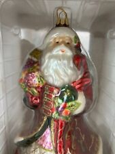 Fitz & Floyd Renaissance Embellished Holiday Santa Figurine Glass Ornament - 9