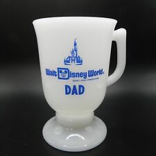 Walt Disney World DAD Mug VTG White Milk Glass Footed Pedestal Cup Fathers Day picture