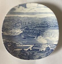 Niagara Falls Blue Plate Genuine Hand Engraved J&G England 7” Vintage picture