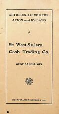 1909 West Salem Cash Trading Company  Articles of Incorporation Booklet -E12-B picture