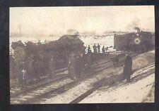 REAL PHOTO PELLSTON MICHIGAN RAILROAD TRAIN WRECK DISASTER 1911 POSTCARD COPY picture