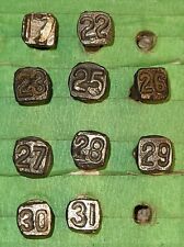 10 different New York Central Railroad steel square date nails 1917-1931 picture