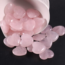 Natural Rose Quartz Healing Gem Stone Small Crystal Stone Heart 20x6mm 30pcs picture