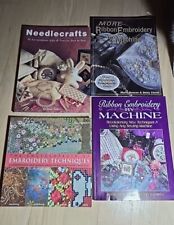 Lot Of 4 Vintage Needlecraft Ribbon Embroidery Machine Techniques Books NOS picture