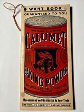 vintage CALUMET Baking POWDER Want Book UNUSED Cute Graphics Red CHEIF picture
