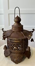 Antique 1920’s Japanese Cast Iron Garden Pagoda~5 Bells~Hand Cast~Candle Lantern picture