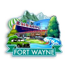 Fort Wayne Indiana USA Refrigerator magnet 3D travel souvenirs wood gifts picture