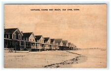 1937 Cottages Hawk Nest Beach Old Lyme CT Connecticut Early Postcard picture