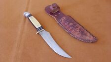 Vintage Rare J.C. Higgins Hunting Knife With MOP & Amber Handle Pat#1967478 picture