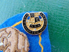 VTG NSA PAST PRESIDENT 1/10 10K GF & 3 Diamonds Black Enamel Lapel Pin Badge + picture