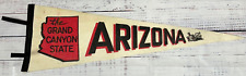 Vintage The Grand Canyon State Arizona Felt Banner Pennant Flag Beige picture