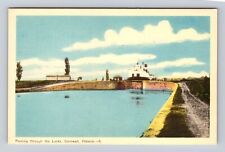 Cornwall Ontario Canada, Passing Through The Locks, Antique Vintage Postcard picture