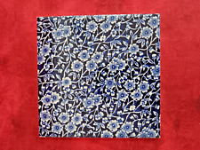 H & R Johnson Ceramic Tile Make In England Art Deco Blue Floral 6x6