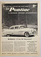 1953 Print Ad Pontiac 2-Door Car with Dual-Streak Styling General Motors  picture