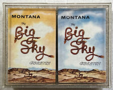 Vtg 1962 Big Sky Country Montana Playing Cards ~ 2 Deck Sealed ~ Glitter Box picture