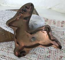  Vintage Old RIVER ROAD COPPER COOKIE CUTTER REINDEER - Patina 7 Inch picture