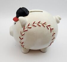Vintage Baseball / Pig Piggy Bank / Ceramic picture
