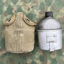 WWII US Army British Made Canteen Cover With Original 1918 Cup And 1944 Canteen picture