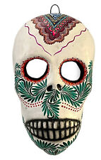 DAY of the DEAD Clay Skull Mask, Mexican Calavera LG 10” by Saul Montesinos picture