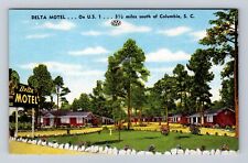 Columbia SC-South Carolina, Delta Motel & Gardens, US Rt. 1, Vintage Postcard picture