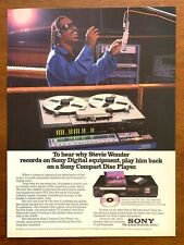 1985 Stevie Wonder Sony CD Player Vintage Print Ad/Poster 80s Music Art Décor  picture